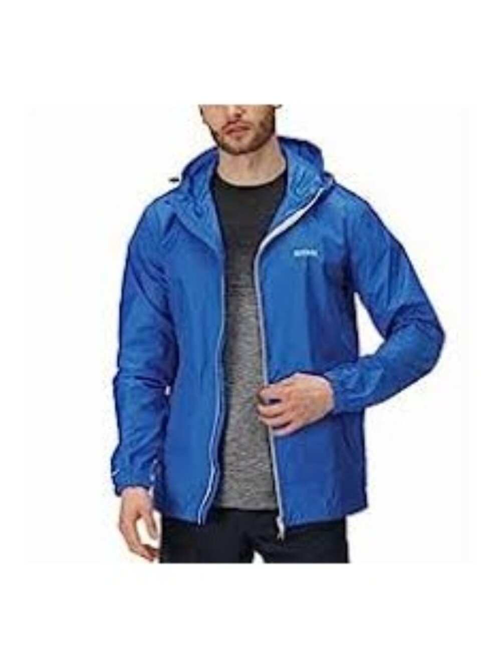 Regatta Great Outdoors Pack-It III Waterproof Men's Zip Up Jacket Blue Size XXL